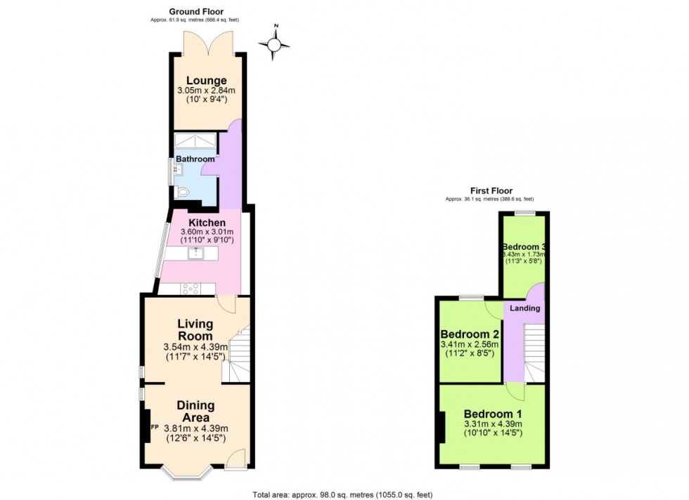 Floorplan for Alexandra Road, Overseal