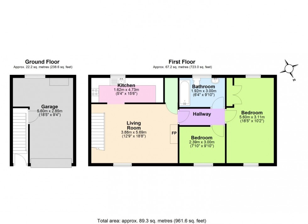 Floorplan for Hunt Close, Radcliffe-On-Trent, Nottingham