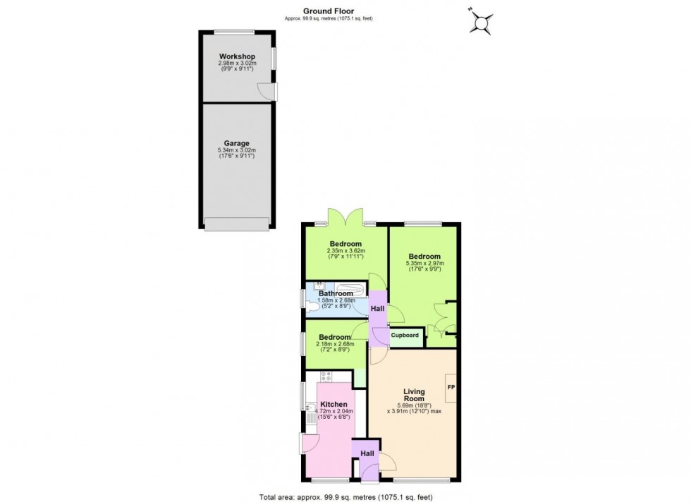 Floorplan for Covert Close, Keyworth, Nottingham