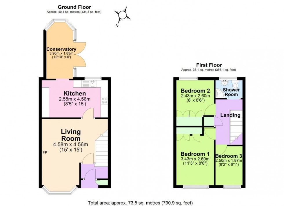 Floorplan for Trinity Court, Ashby-De-La-Zouch