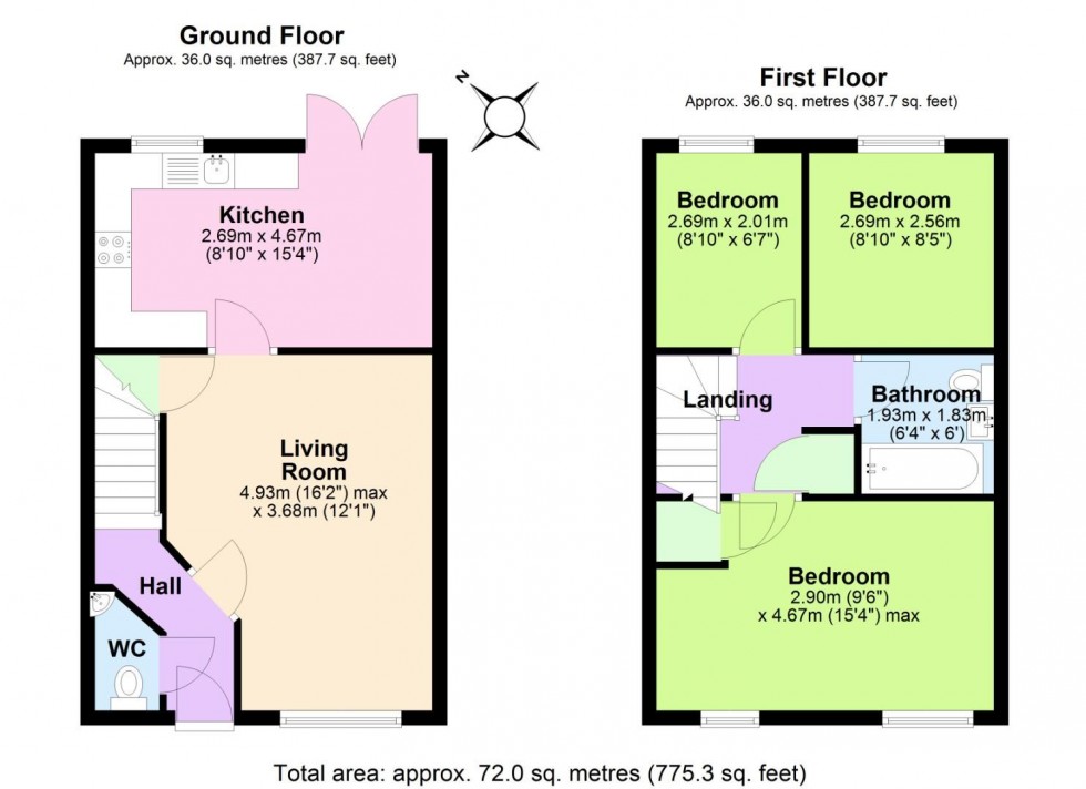 Floorplan for Cinnabar Way, East Leake, Loughborough