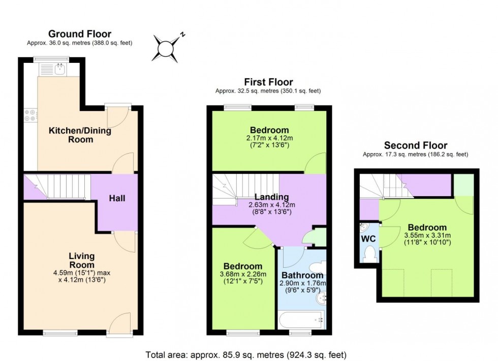 Floorplan for The Lakins, Measham