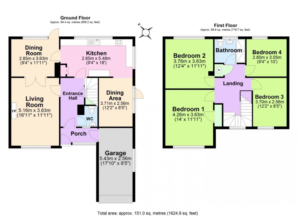 Floorplan for Belvedere Close, Keyworth, Nottingham