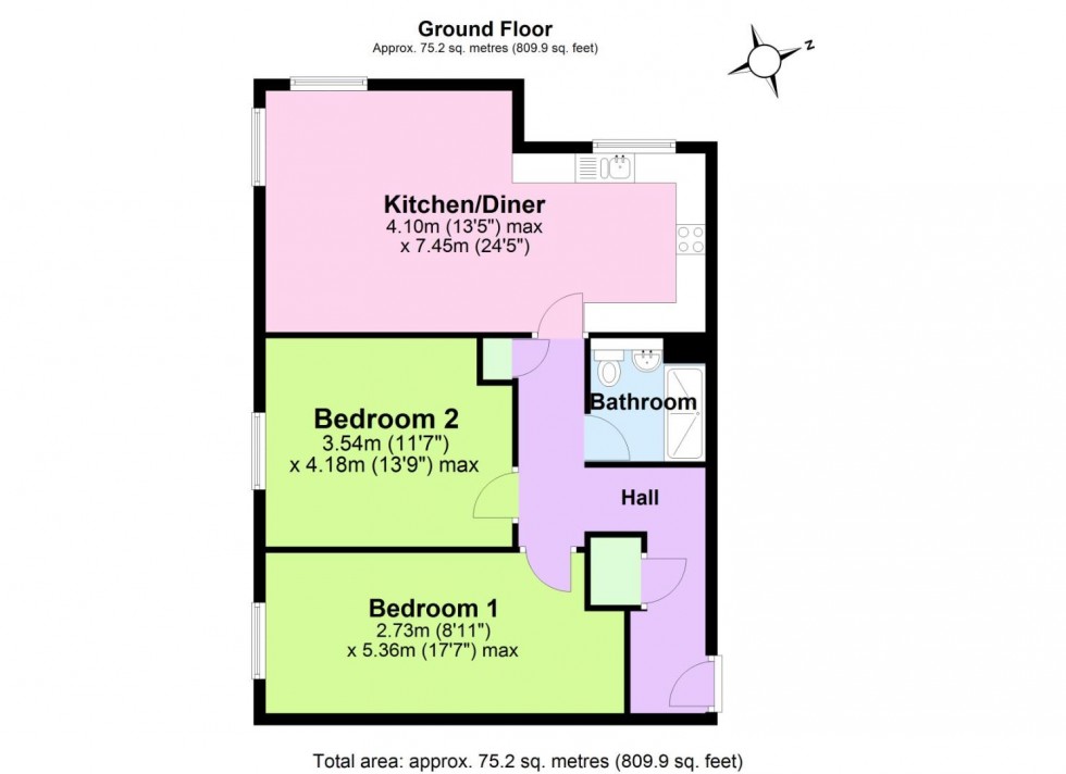 Floorplan for Bridgewater Close, Nottingham