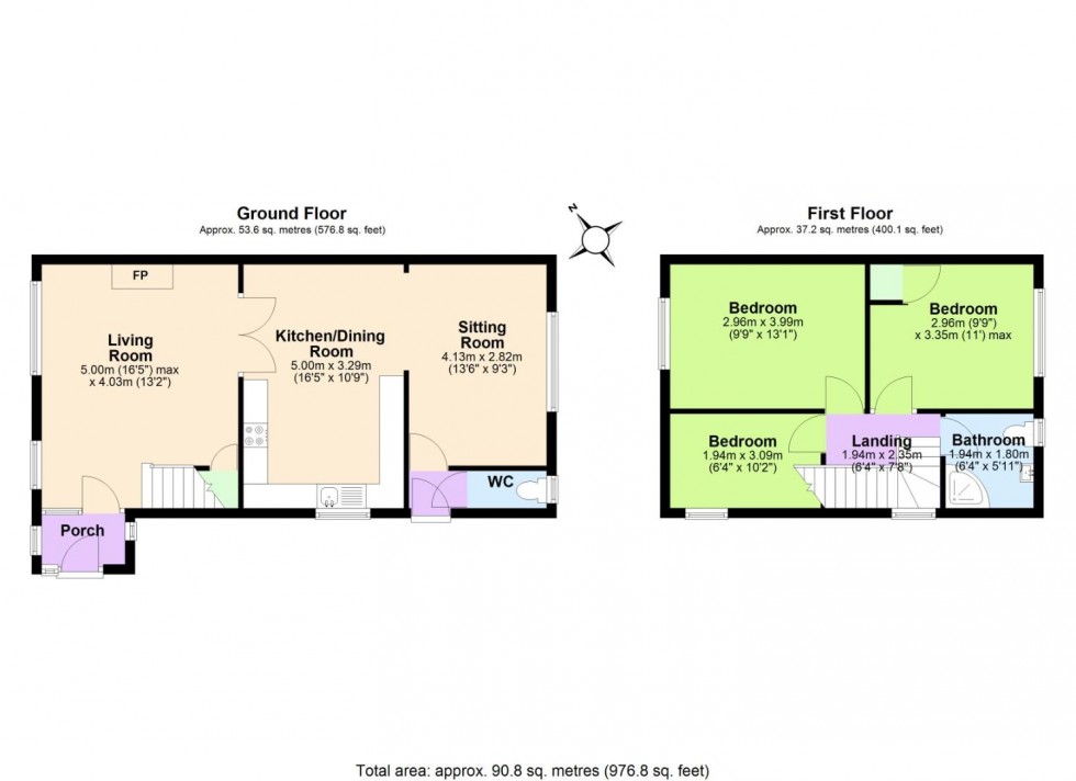 Floorplan for Laburnum Avenue, Keyworth, Nottingham