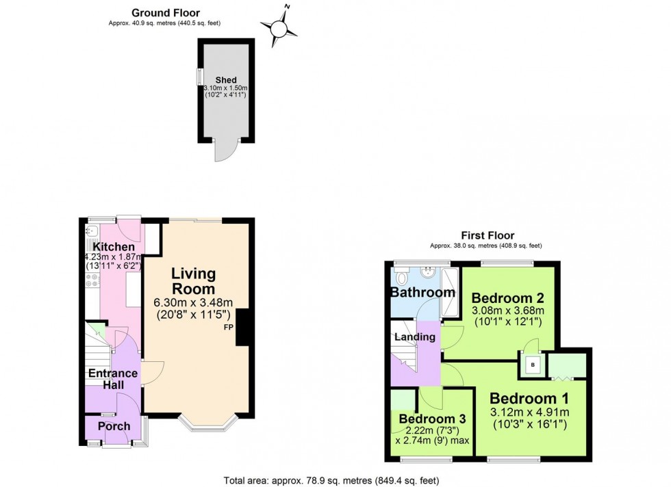 Floorplan for Wordsworth Avenue, Tamworth