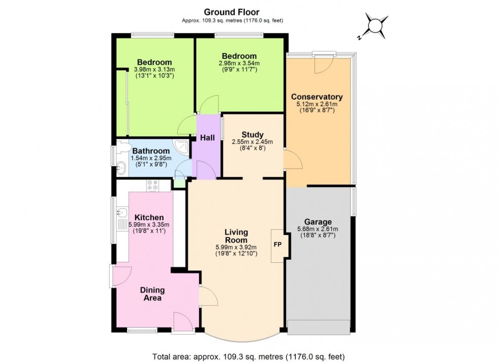 Floorplan for Meadow Drive, Keyworth, Nottingham