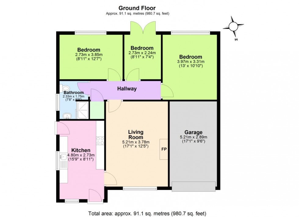 Floorplan for Lowlands Drive, Keyworth