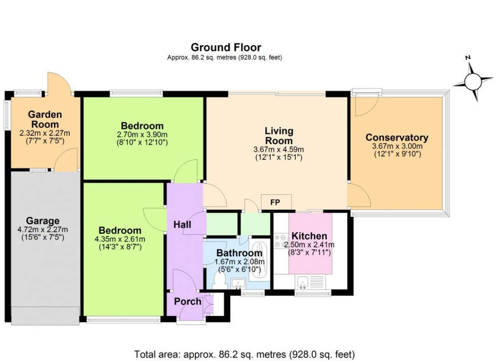 Floorplan for Dale Close, West Bridgford, Nottingham