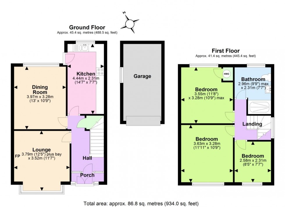 Floorplan for Blake Road, West Bridgford, Nottingham