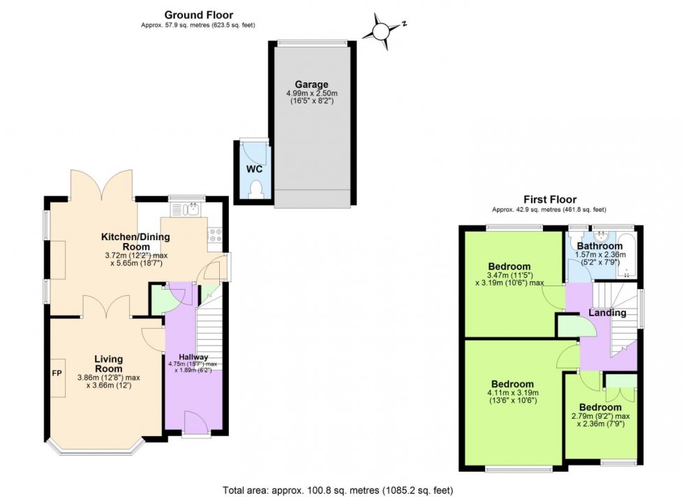 Floorplan for Village Close, Edwalton, Nottingham