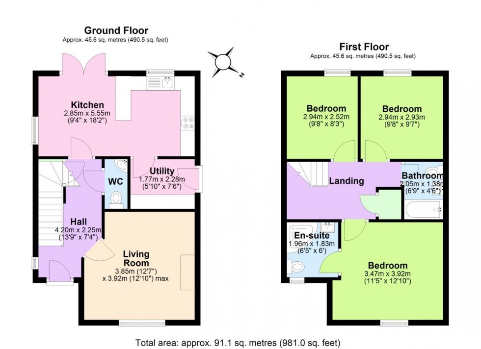 Floorplan for Kesbrook Drive, Overseal, Swadlincote