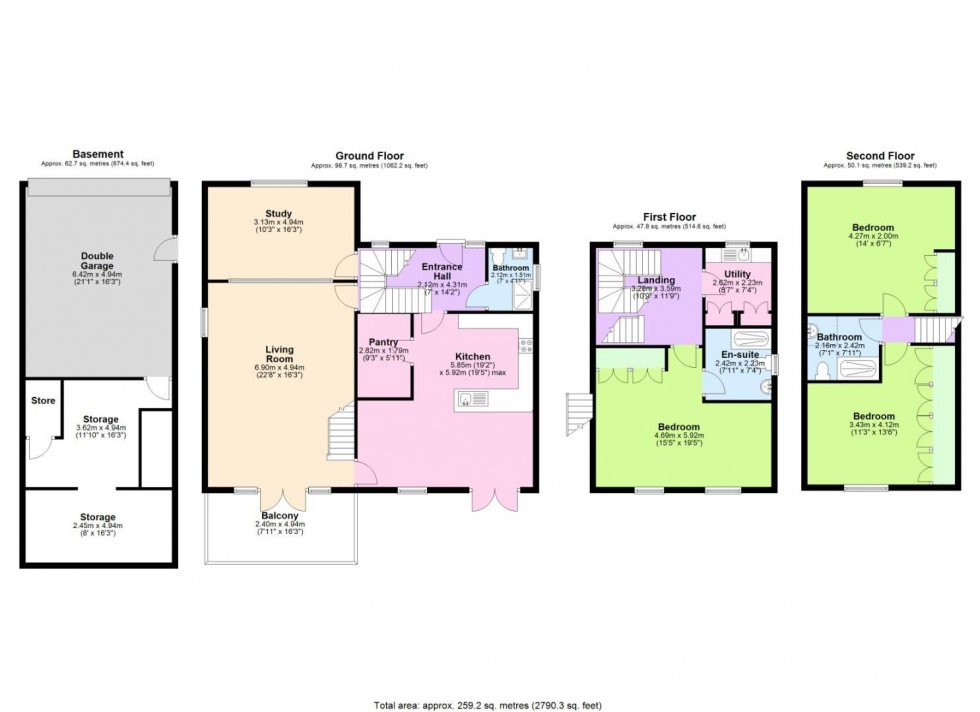 Floorplan for Delville Avenue, Keyworth, Nottingham