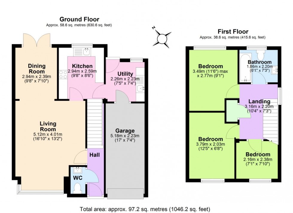 Floorplan for Rush Leys, Long Eaton, Nottingham