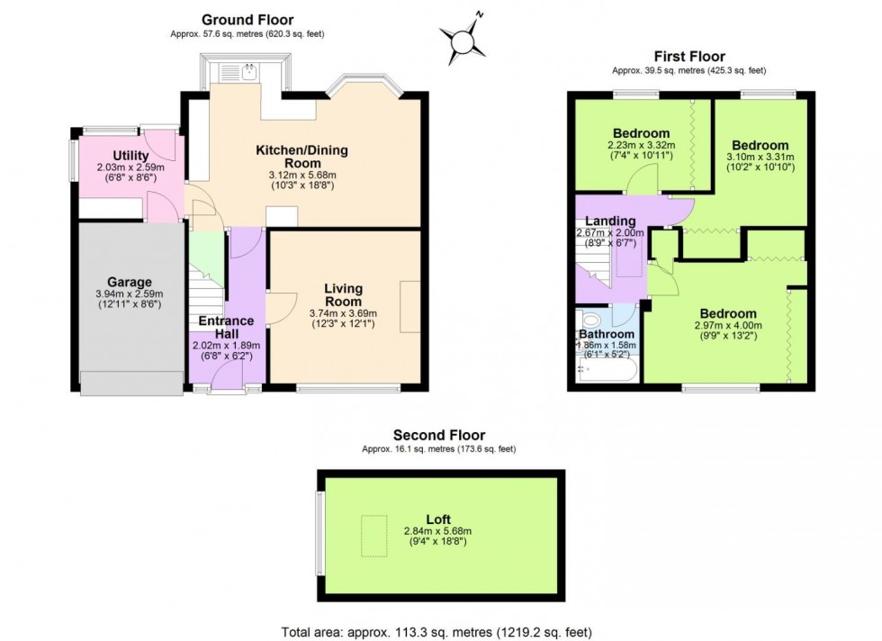 Floorplan for Willowbrook Close, Ashby-De-La-Zouch