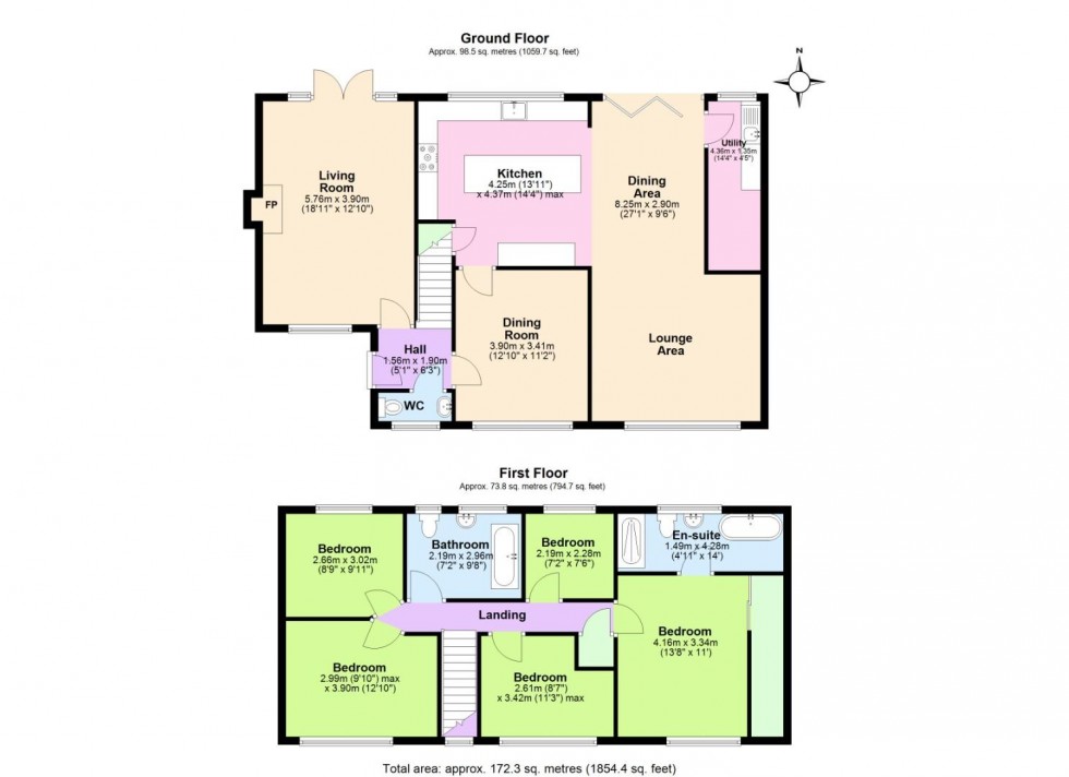 Floorplan for Church Close, East Leake, Loughborough