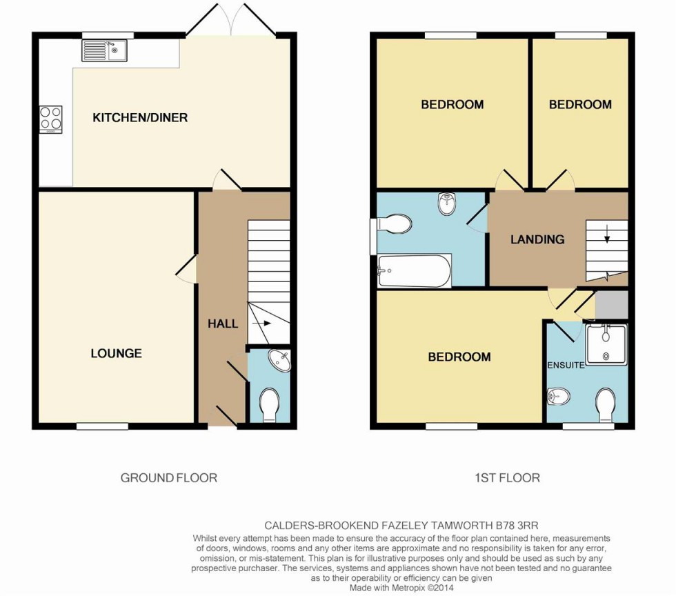 Floorplan for Brook End, Fazeley