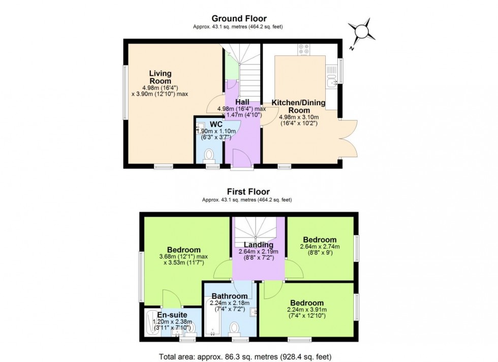 Floorplan for Poplar Close, Overseal