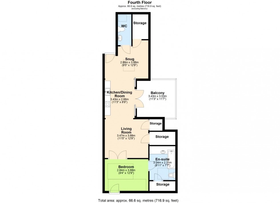 Floorplan for Plumptre Place, Nottingham