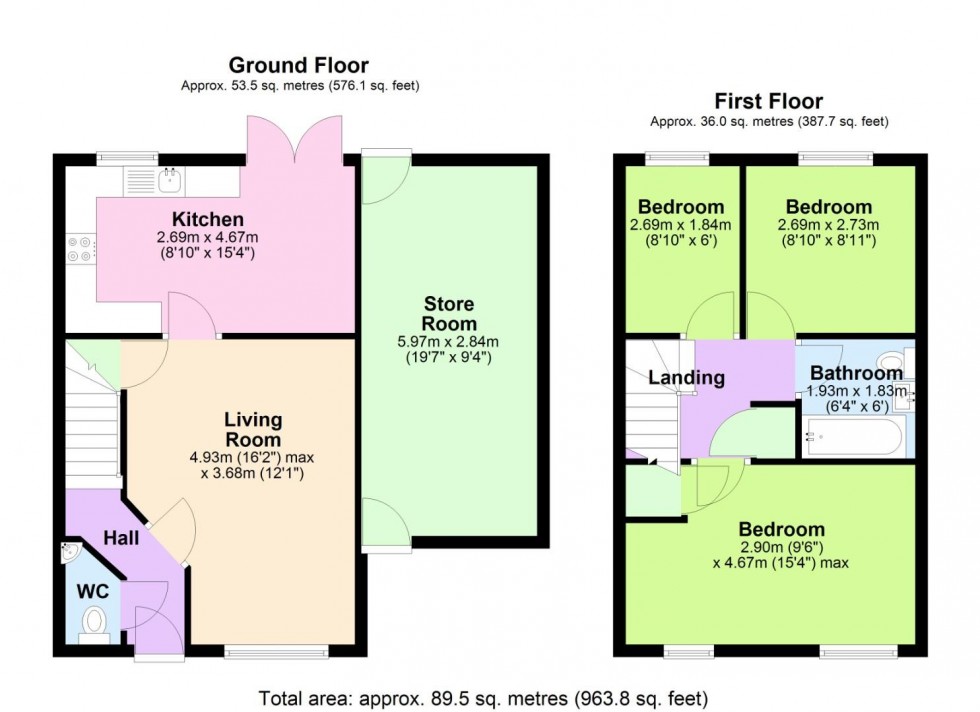Floorplan for Cinnabar Way, East Leake, Loughborough
