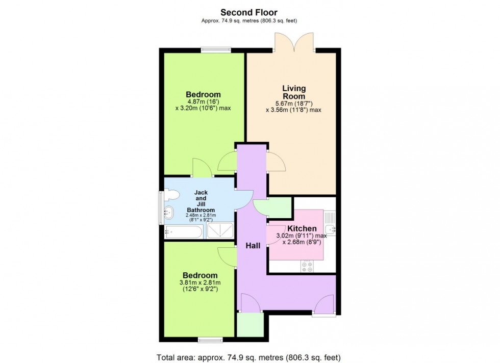Floorplan for Dann Place, Wilford, Nottingham