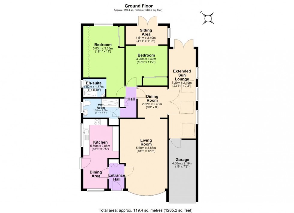 Floorplan for Covert Close, Keyworth, Nottingham