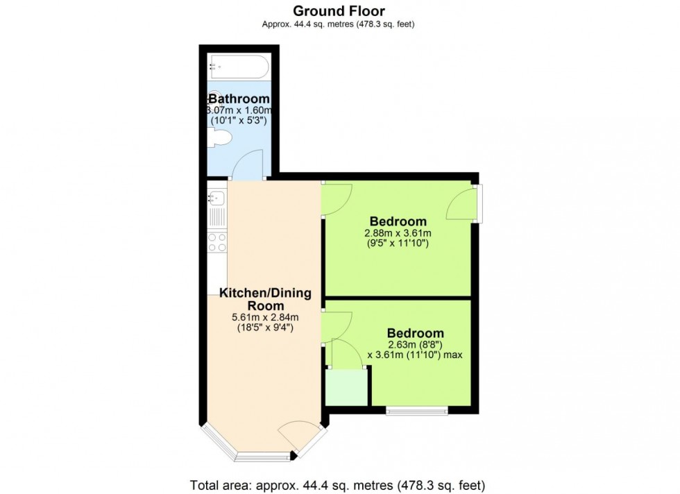 Floorplan for Hine Hall, Mapperley, Nottingham