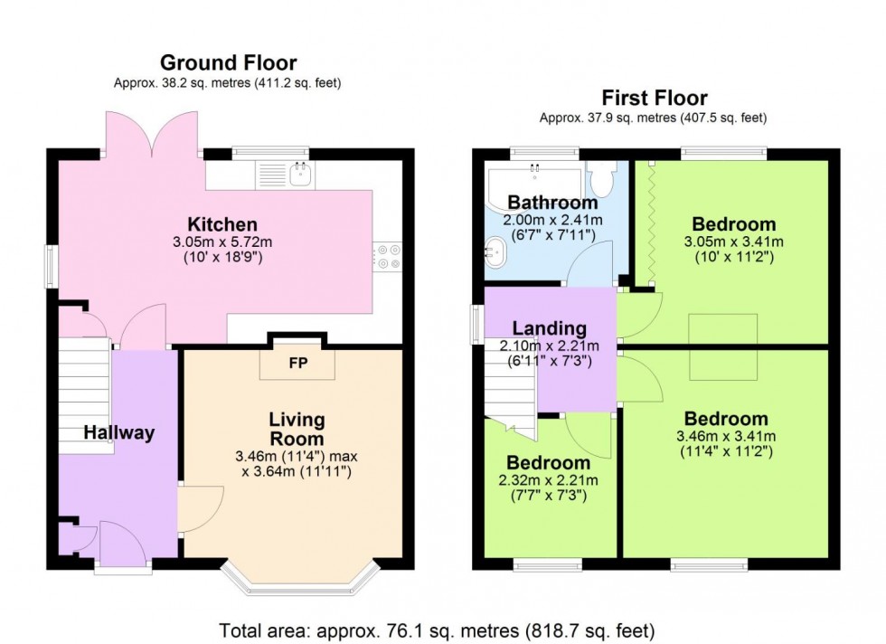 Floorplan for Eltham Road, West Bridgford, Nottingham