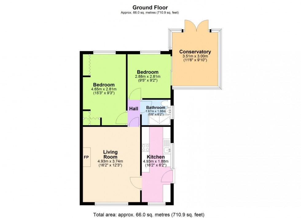 Floorplan for Beech Avenue, Keyworth, Nottingham
