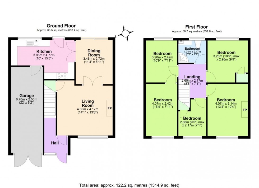 Floorplan for Lilac Close, Keyworth, Nottingham