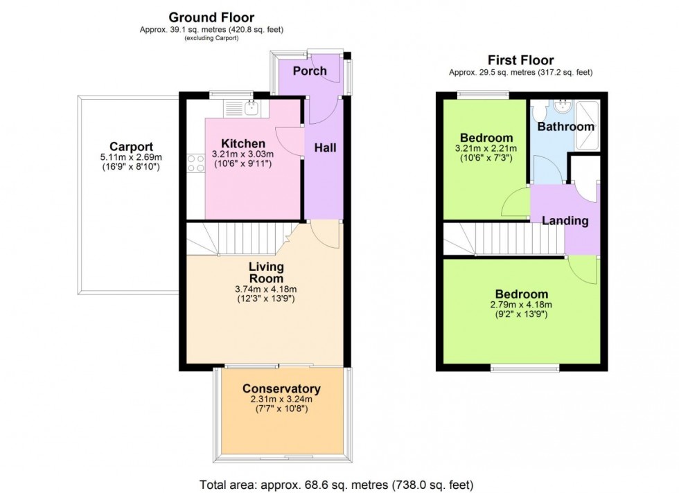 Floorplan for Borrowdale Close, Gamston, Nottingham