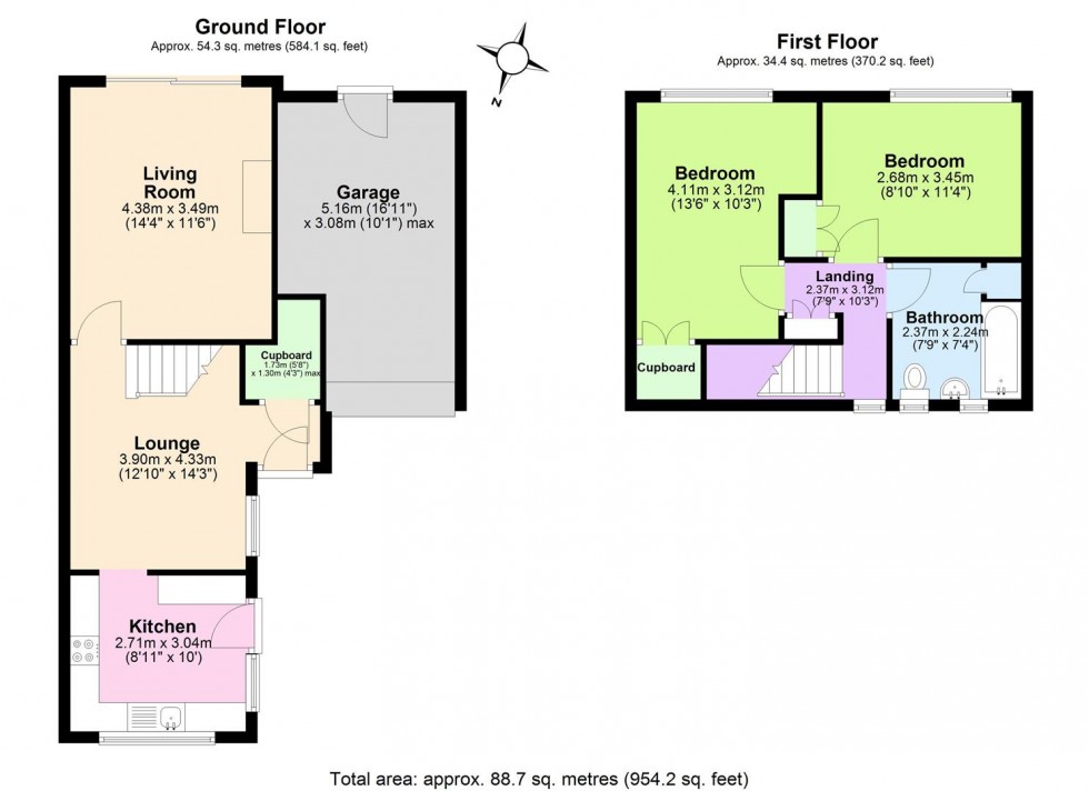 Floorplan for Bloomfield Way, Coton Green