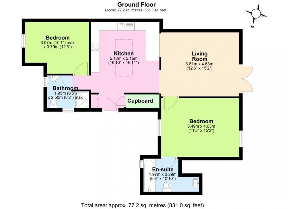 Floorplan for Knight Mews, Kilwardby Street, Ashby-de-la-Zouch
