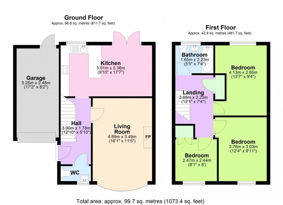 Floorplan for Bader Road, Nottingham