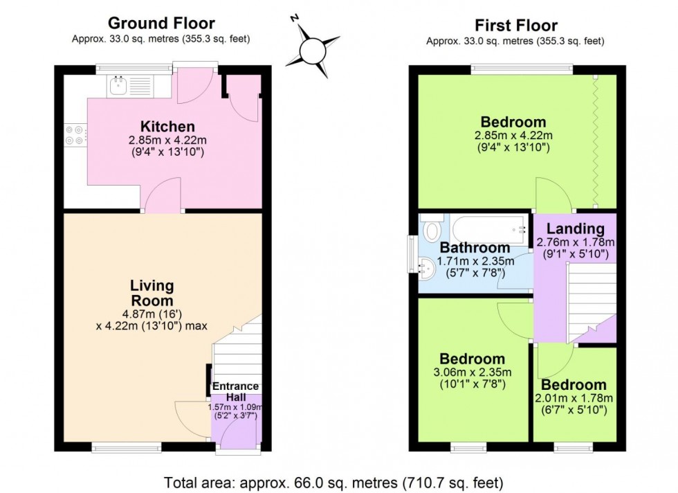 Floorplan for Saxon Way, Ashby-De-La-Zouch