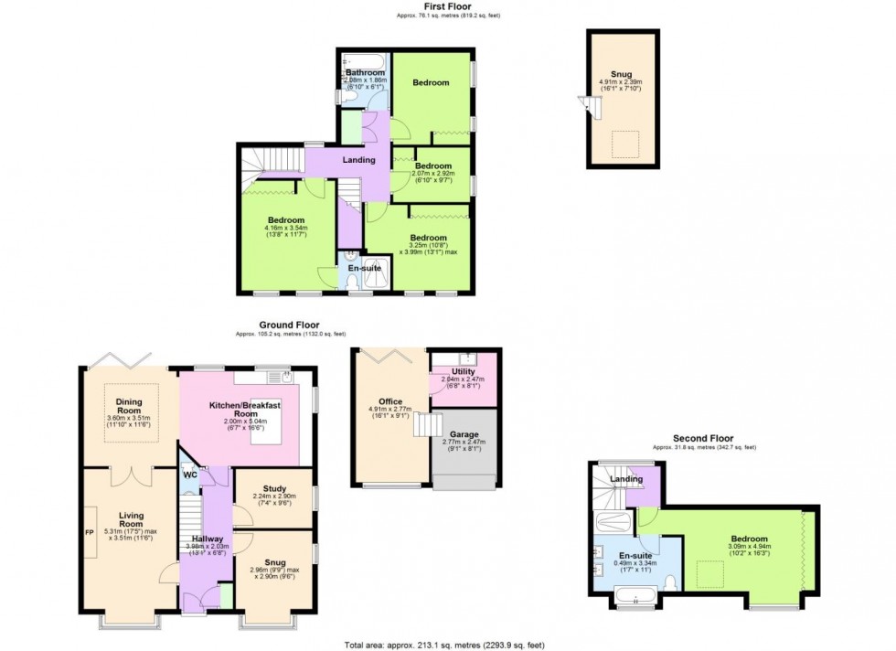 Floorplan for Falcon Way, East Leake, Loughborough
