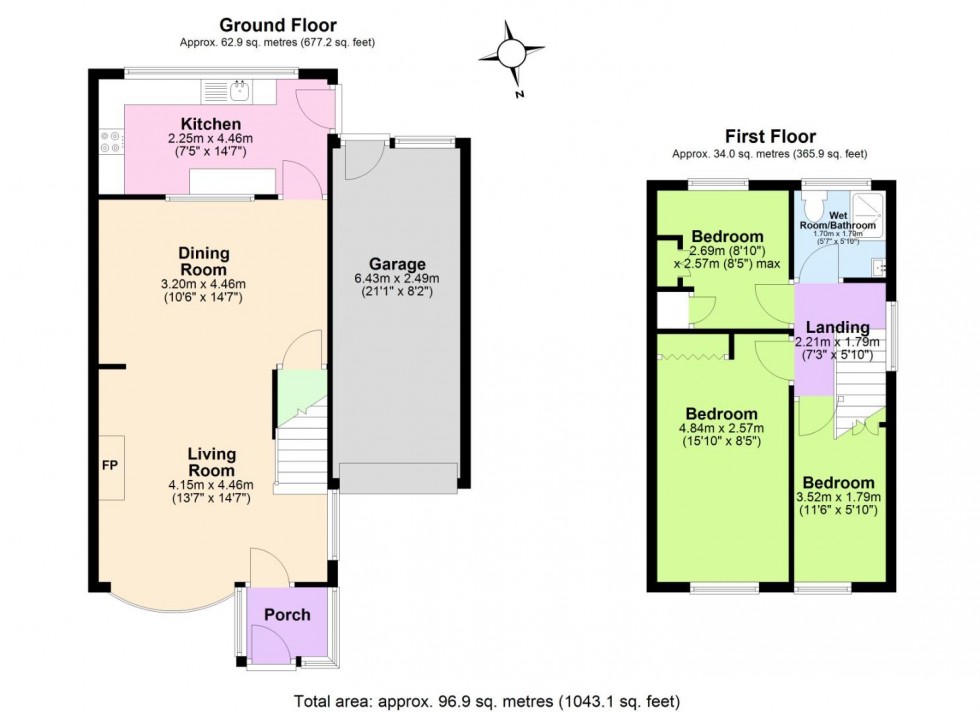 Floorplan for Fairway, Keyworth, Nottingham