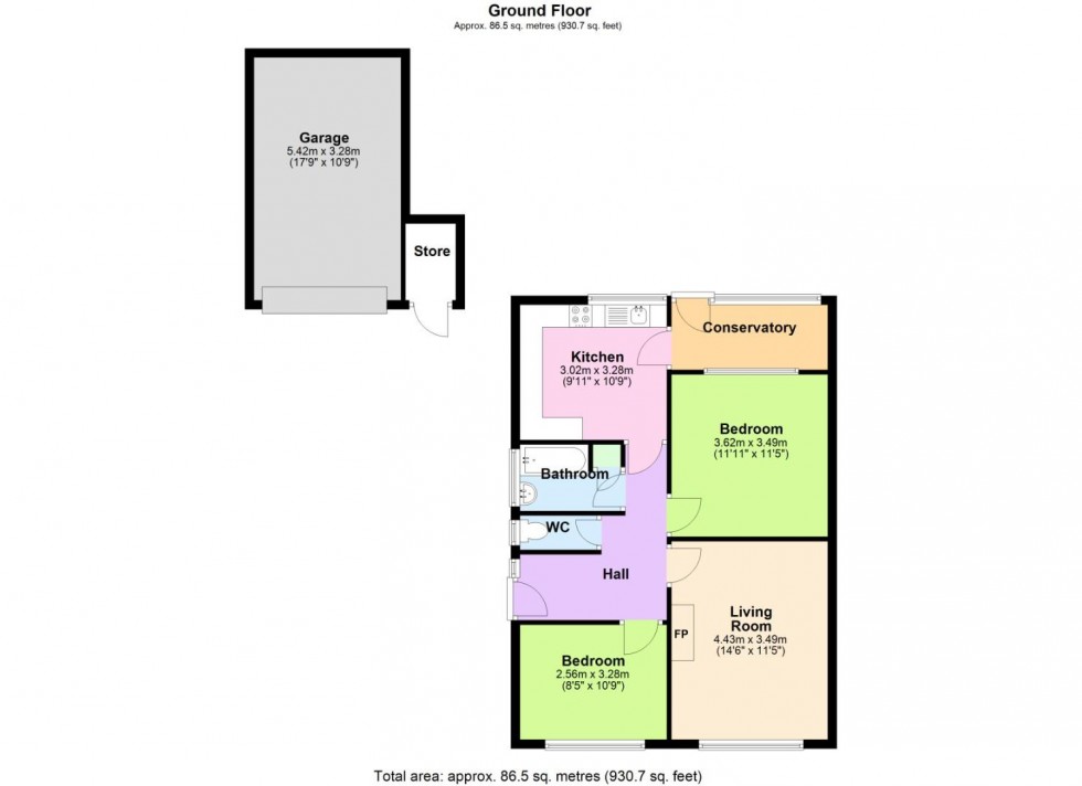 Floorplan for Church Drive, Keyworth, Nottingham