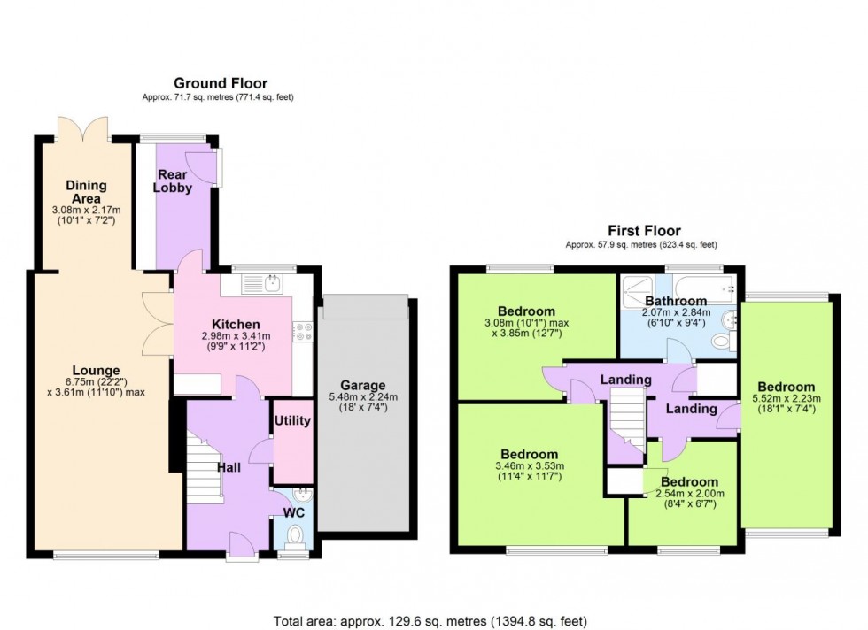 Floorplan for Garrett Grove, Clifton Village, Nottingham
