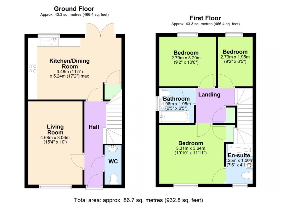 Floorplan for Orme Grove, Keyworth