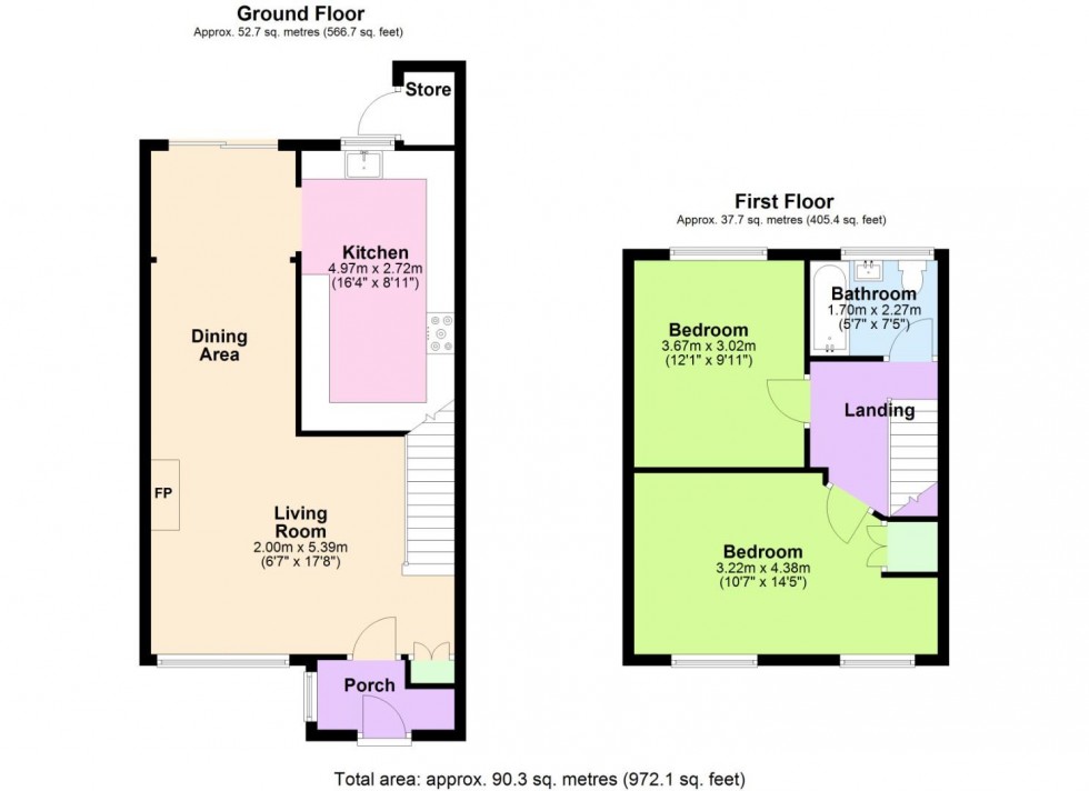 Floorplan for Lerwick Close, Nottingham