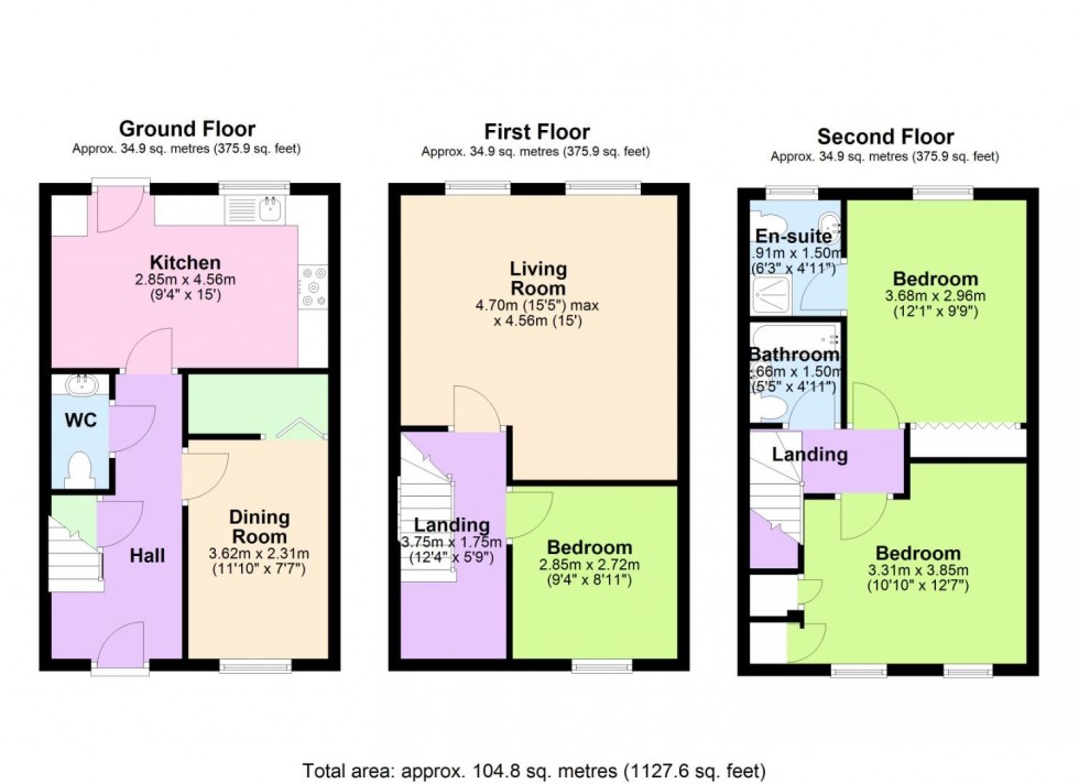 Floorplan for Swindale Close, West Bridgford, Nottingham