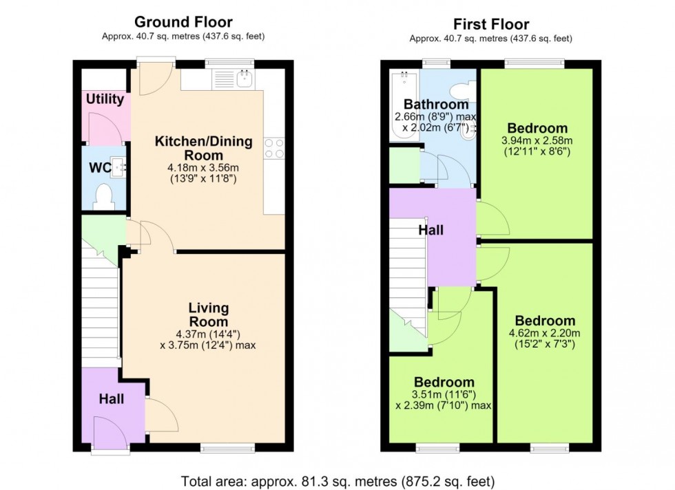 Floorplan for Lambert Gardens, Keyworth, Nottingham