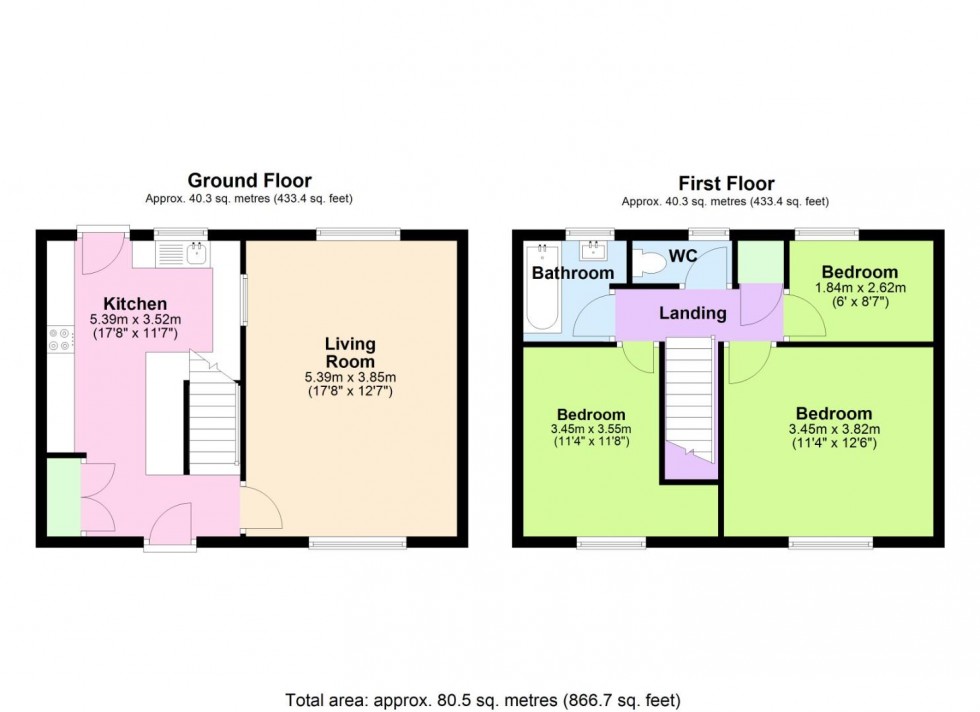 Floorplan for Croft Road, Keyworth, Nottingham