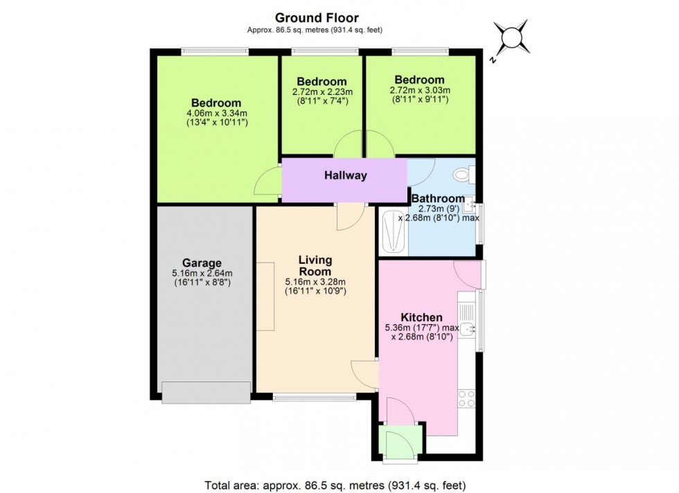 Floorplan for Lowlands Drive, Keyworth