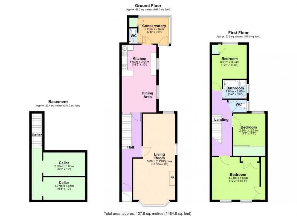 Floorplan for Fleeman Grove, West Bridgford, Nottingham