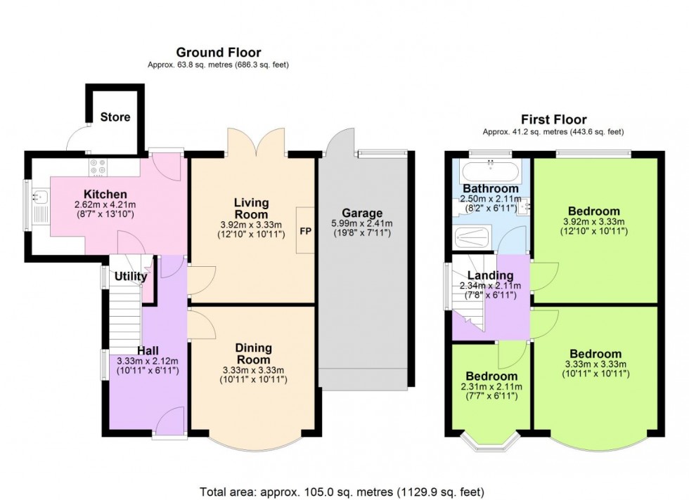 Floorplan for Lyndhurst Gardens, West Bridgford, Nottingham