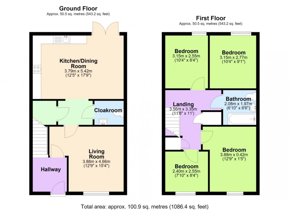 Floorplan for Jay Close, East Leake, Loughborough