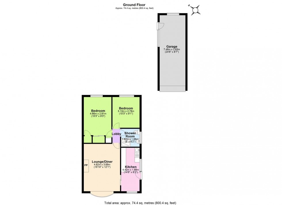 Floorplan for Beech Avenue, Keyworth, Nottingham