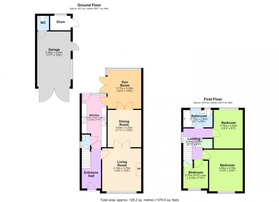 Floorplan for Roulstone Crescent, East Leake, Loughborough